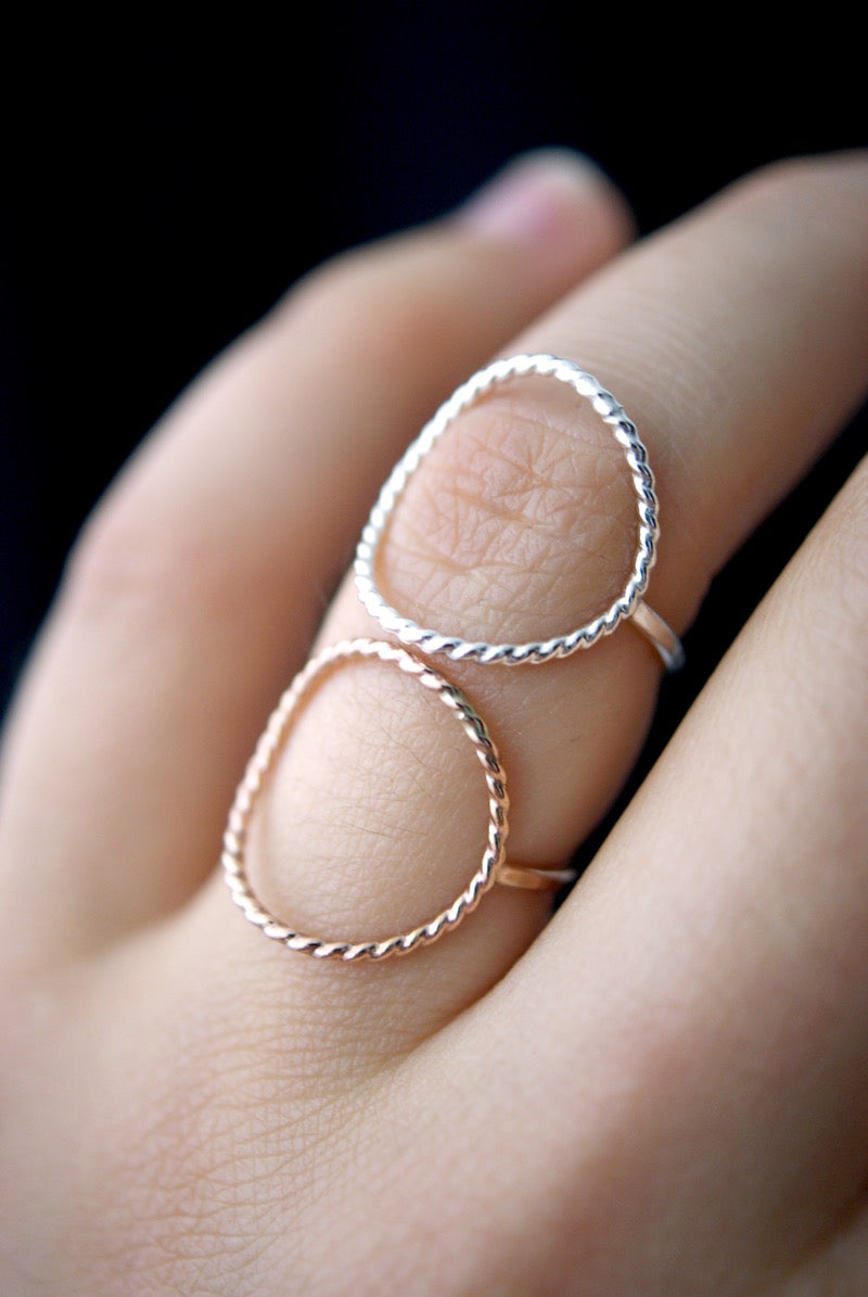 Twist Circle Ring, 14K Rose Gold Fill