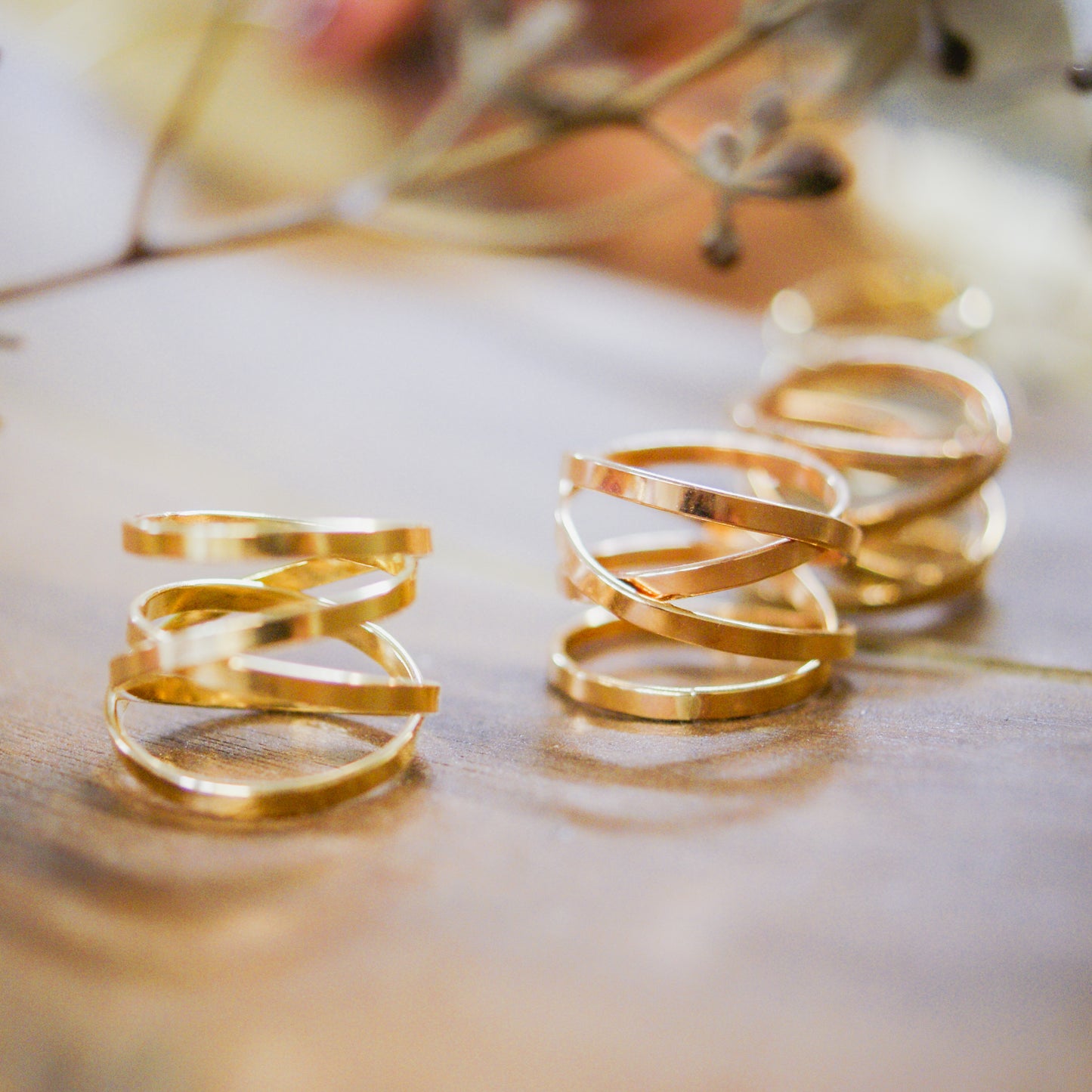 Ribbon Wraparound Ring, 14K Rose Gold Fill