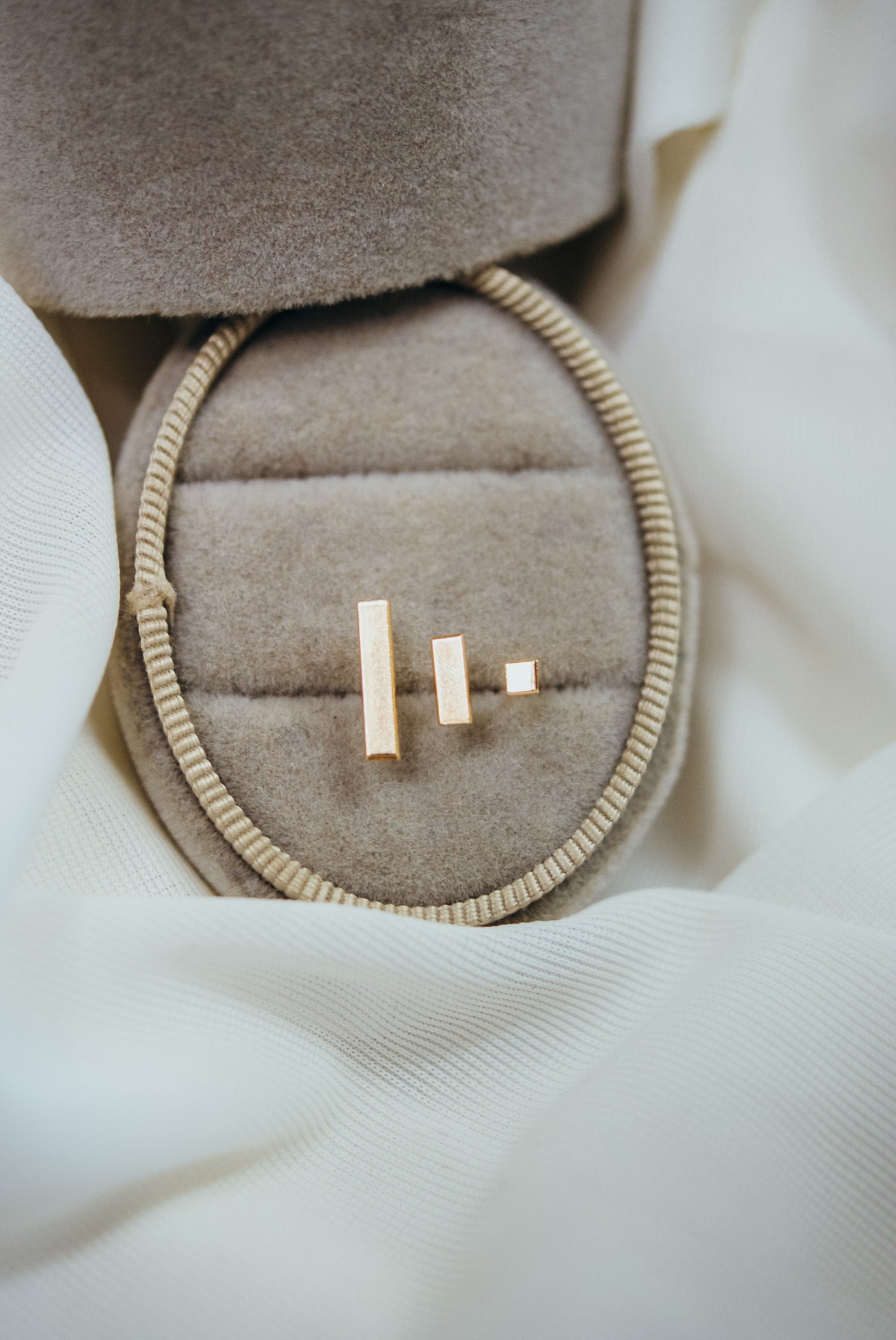 Mini Mirror Stud Earrings in Solid Gold