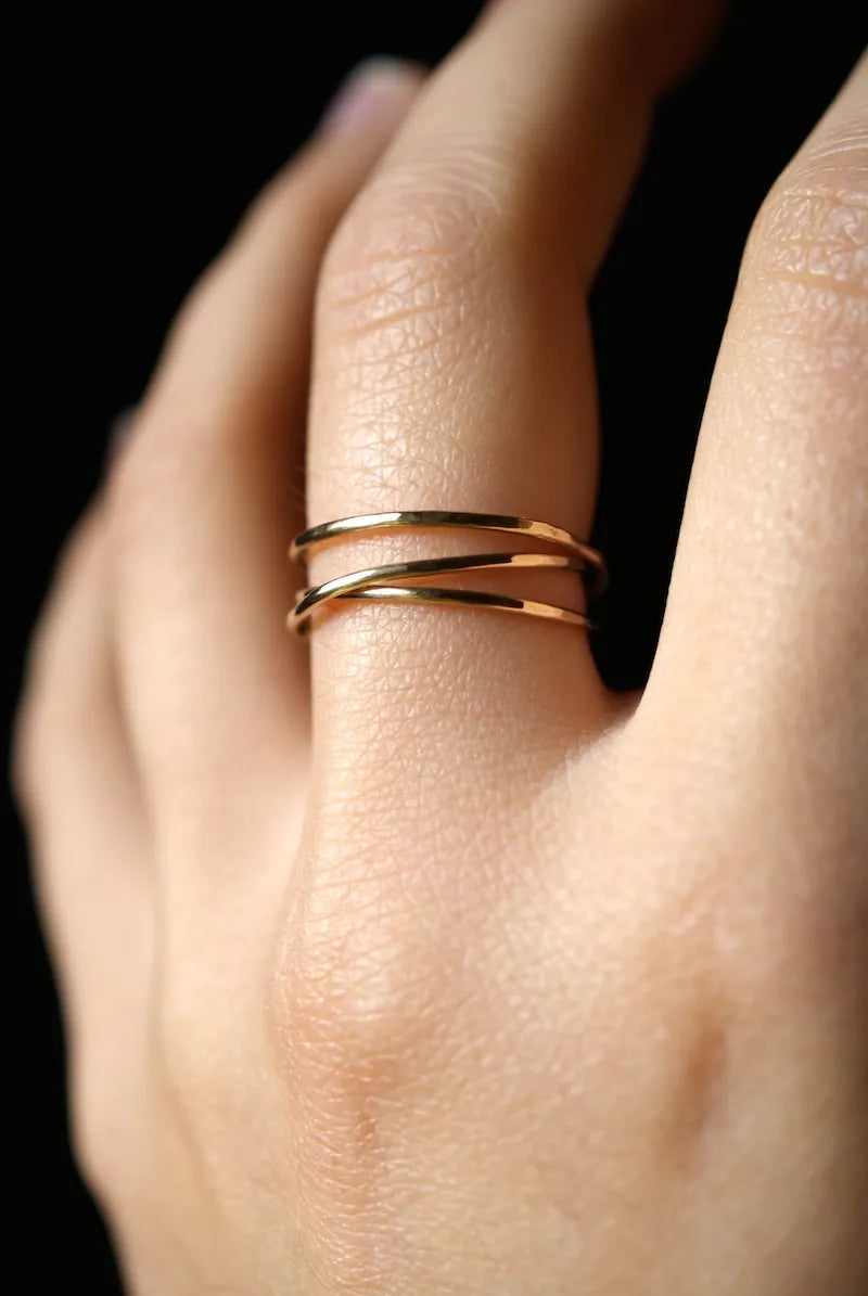 Wraparound Ring, Solid 14K Gold
