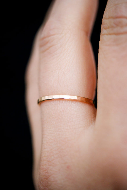 Thick Ring, Solid 14K Rose Gold