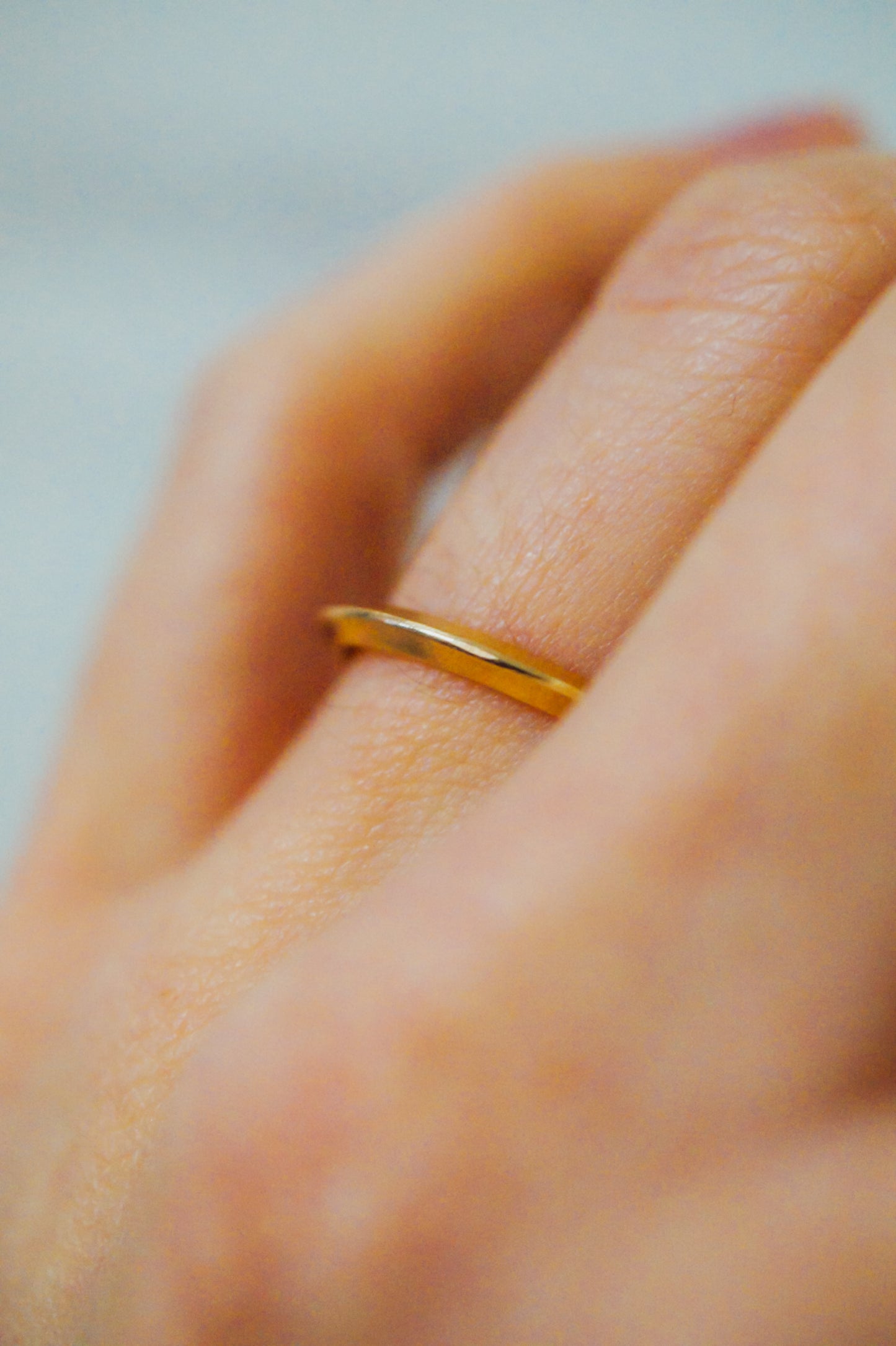 Thick Triangle Ring, Solid 14K Gold