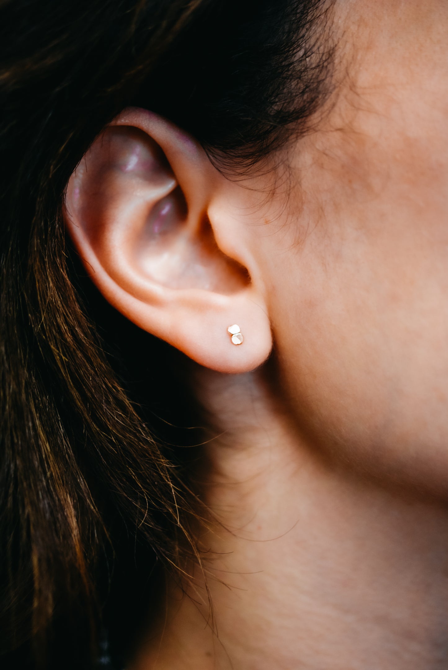 Hammered Bead Stud Earrings, 14K Gold Fill, Rose Gold Fill or Sterling Silver