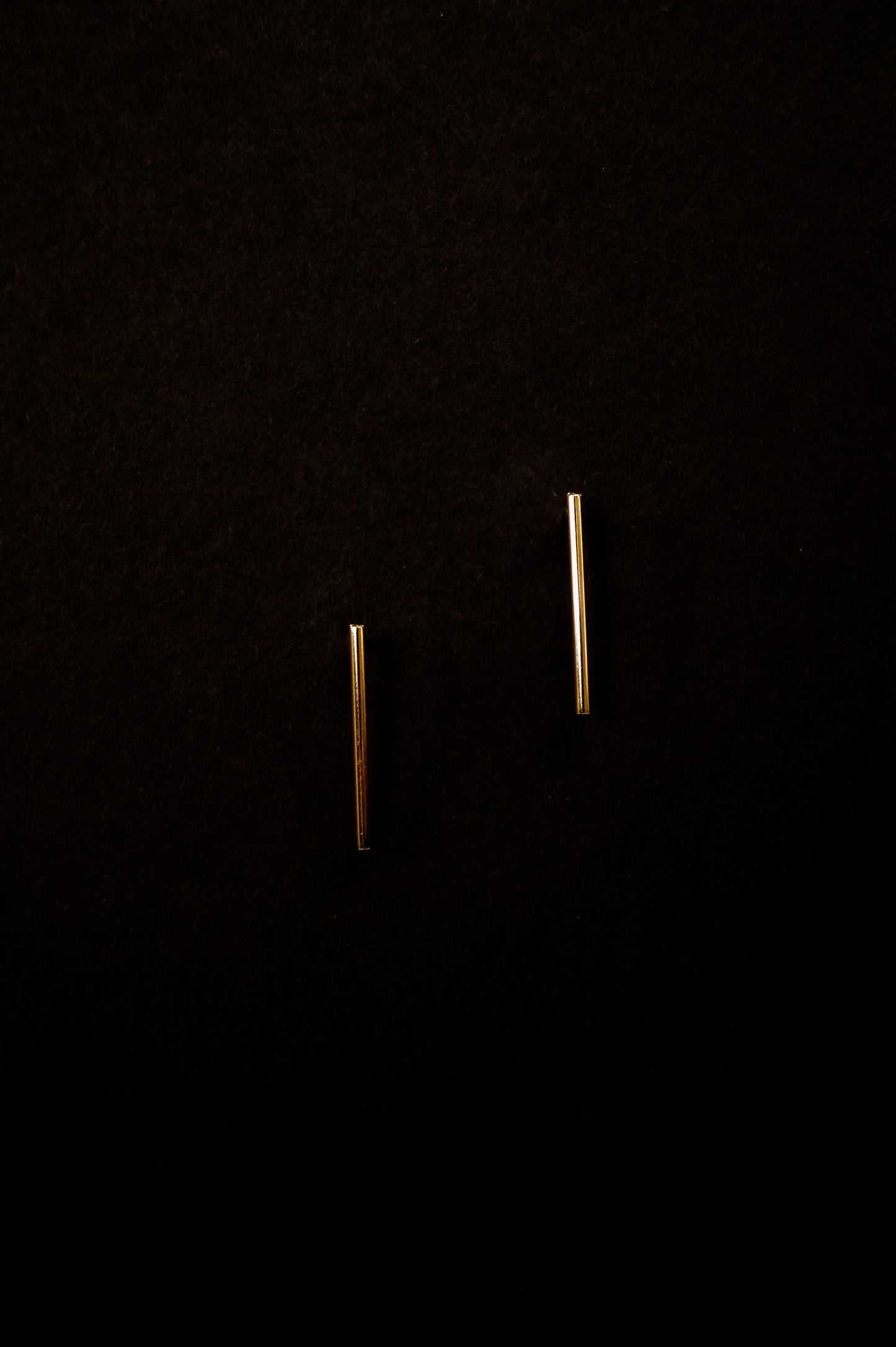 Bar Stud Earrings in Solid Gold or Rose Gold