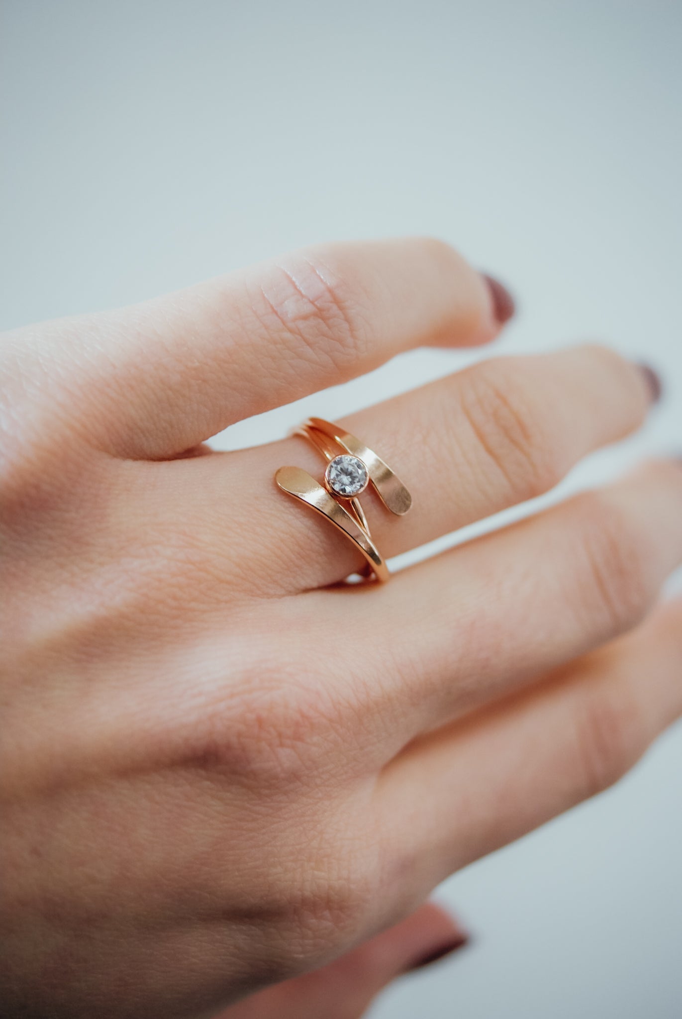Sunburst Ring, Solid 14K Rose Gold