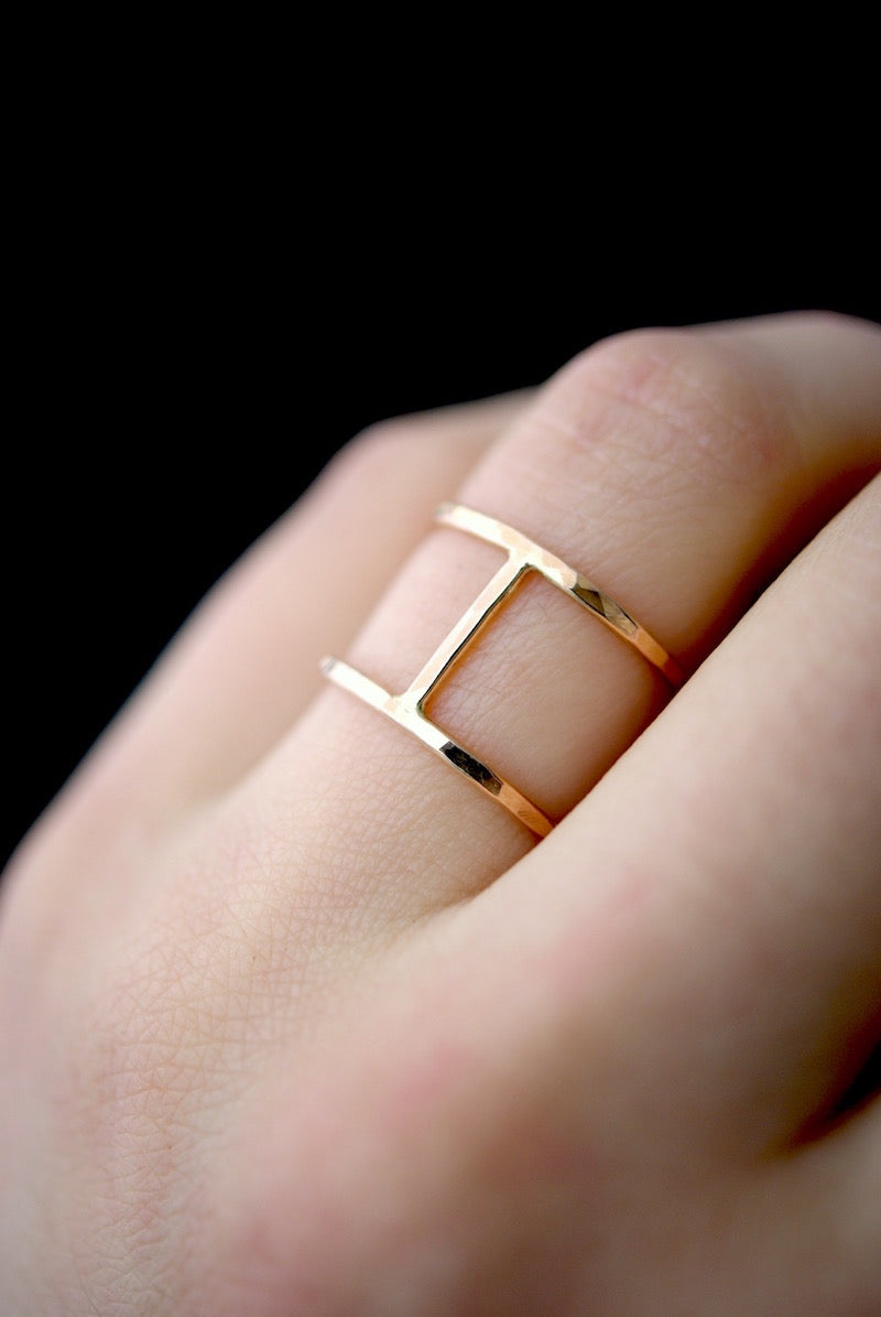 Large Cage Ring, 14K Rose Gold Fill