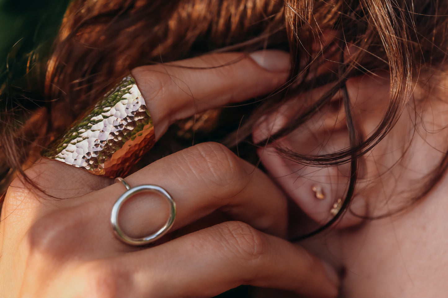 Large Shield Ring, 14K Rose Gold Fill