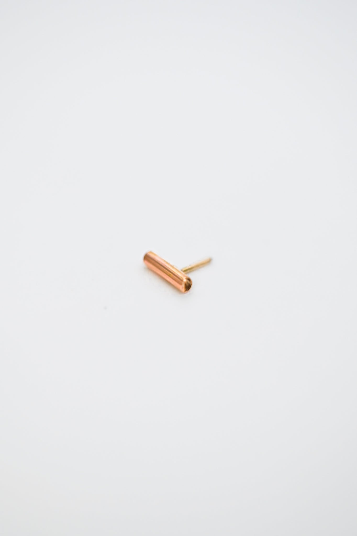 Tiny Bar Flat Back Stud Earring, Solid Gold or Rose Gold