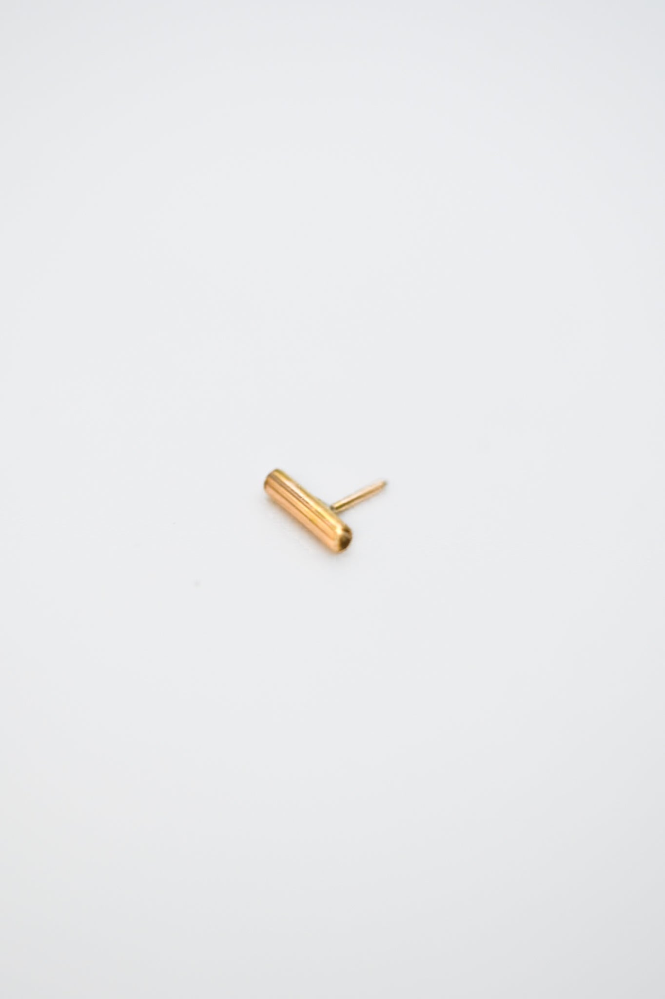 Tiny Bar Flat Back Stud Earring, Solid Gold or Rose Gold