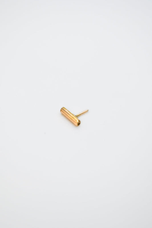 Tiny Bar Flat Back Stud Earring, Solid Gold or Rose Gold
