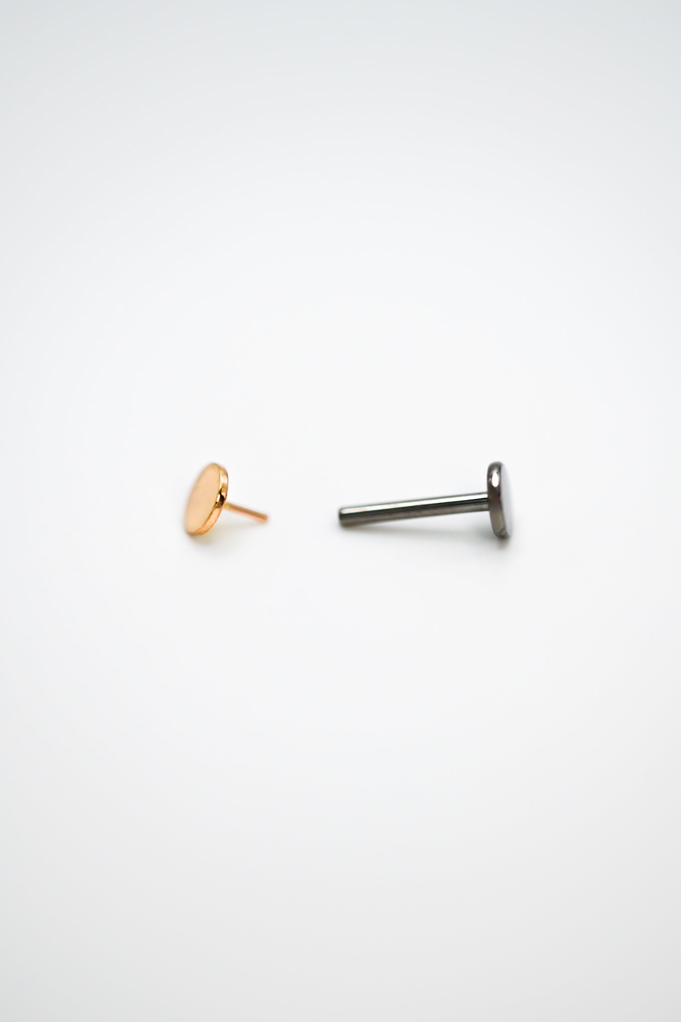 Mini Dot Flat Back Stud Earring, Solid Gold