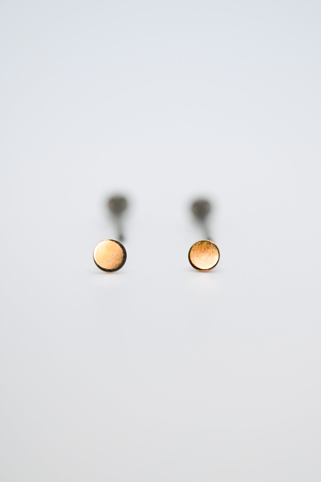 Mini Dot Flat Back Stud Earring, Solid Gold