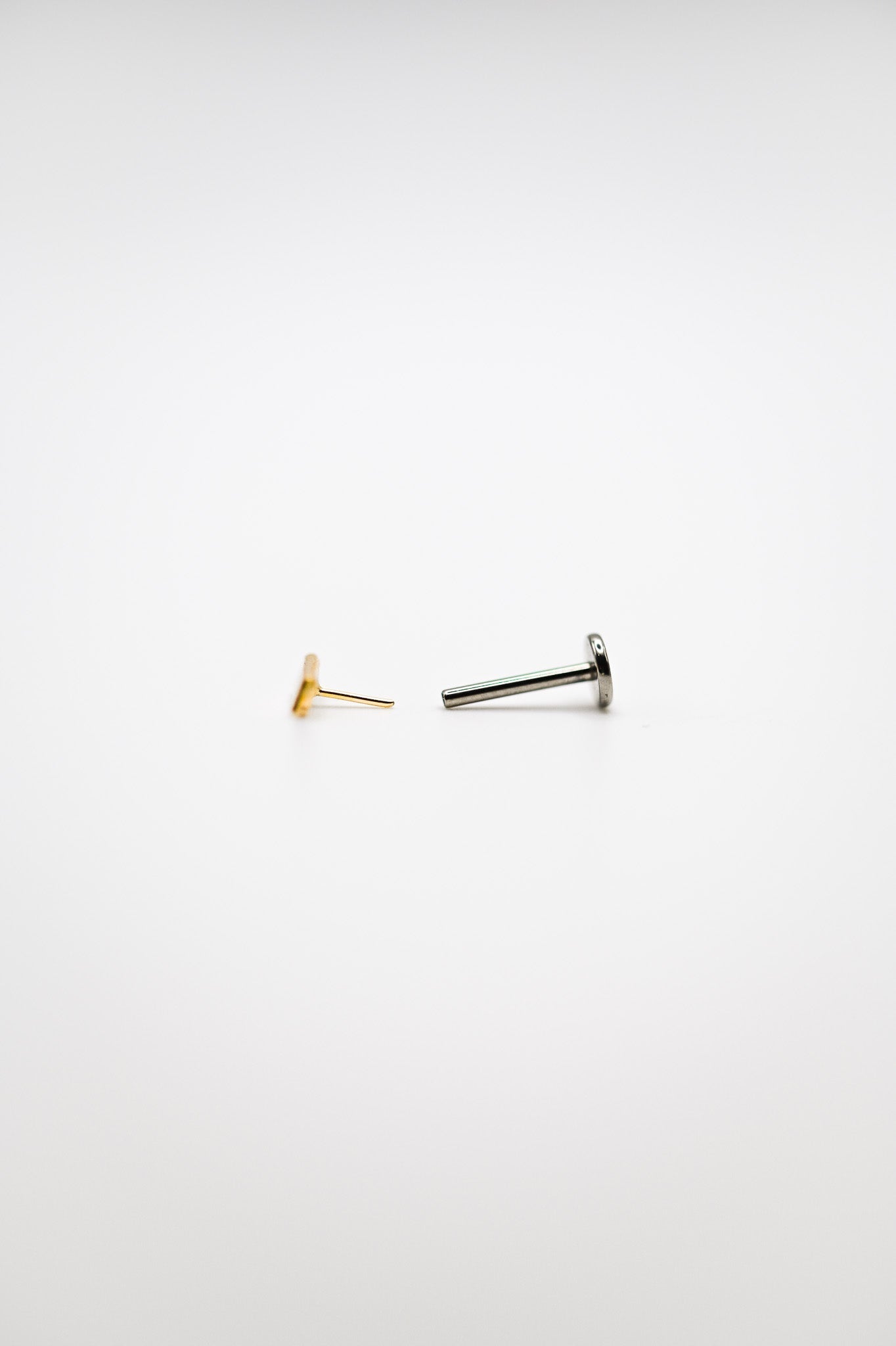 Mini Mirror Flat Back Stud Earring, Solid Gold