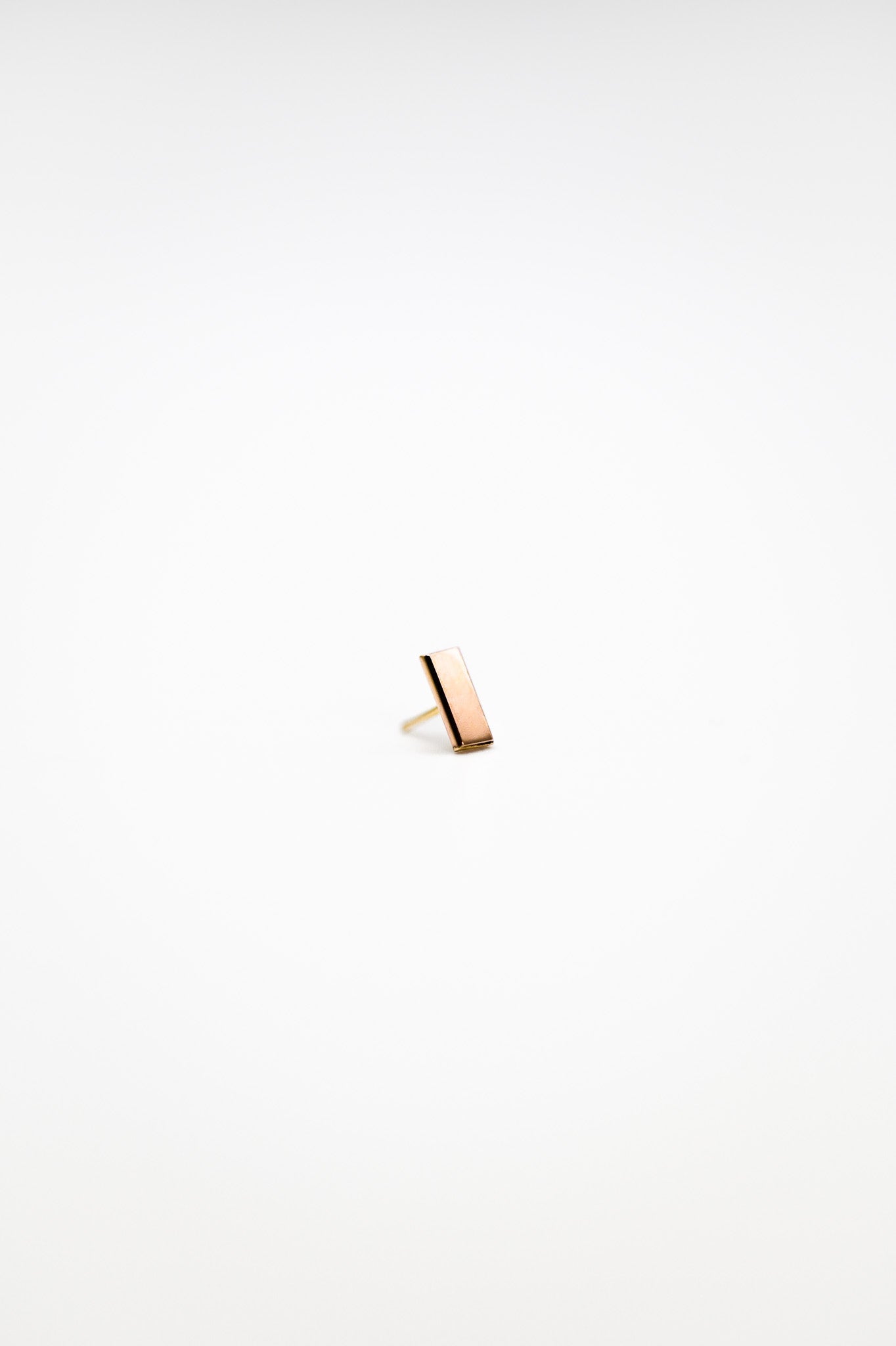 Mini Mirror Flat Back Stud Earring, Solid Gold
