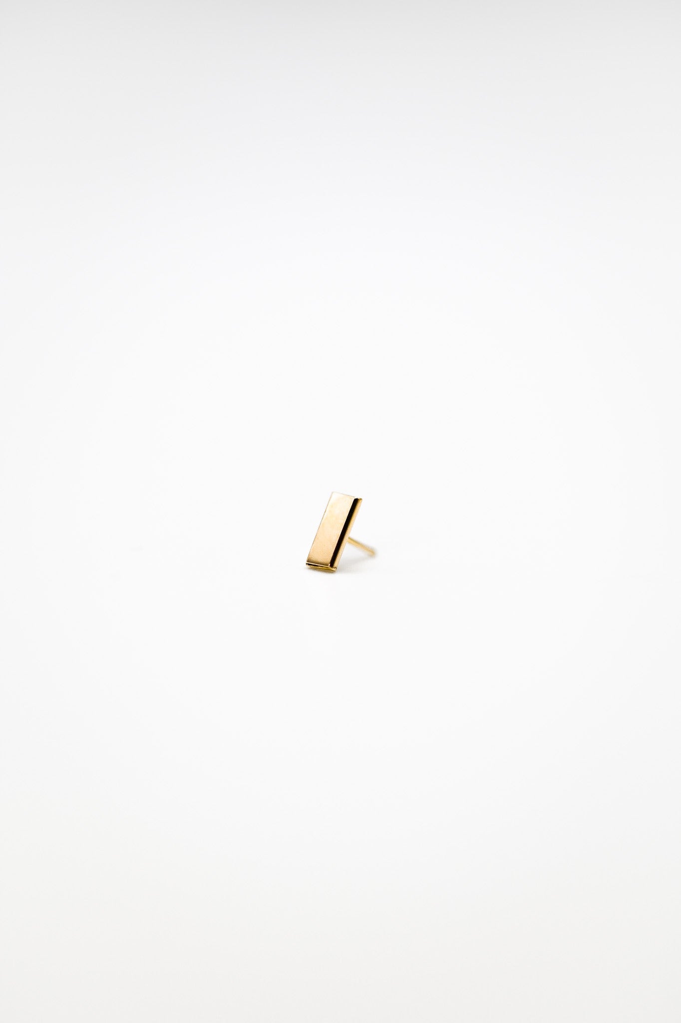 Mini Mirror Flat Back Stud Earring, Solid Gold