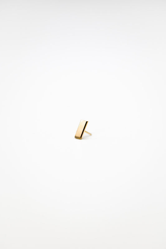 Mini Mirror Flat Back Stud Earring, Solid Gold