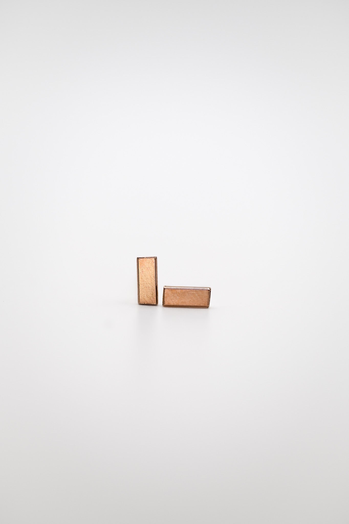 Mini Mirror Flat Back Stud Earring, Solid Gold