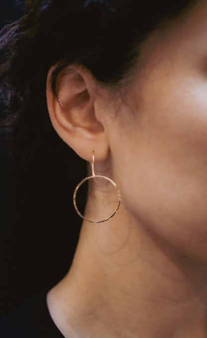 Full Circle Hoop Earrings, Gold Fill, Rose Gold Fill, or Sterling Silver