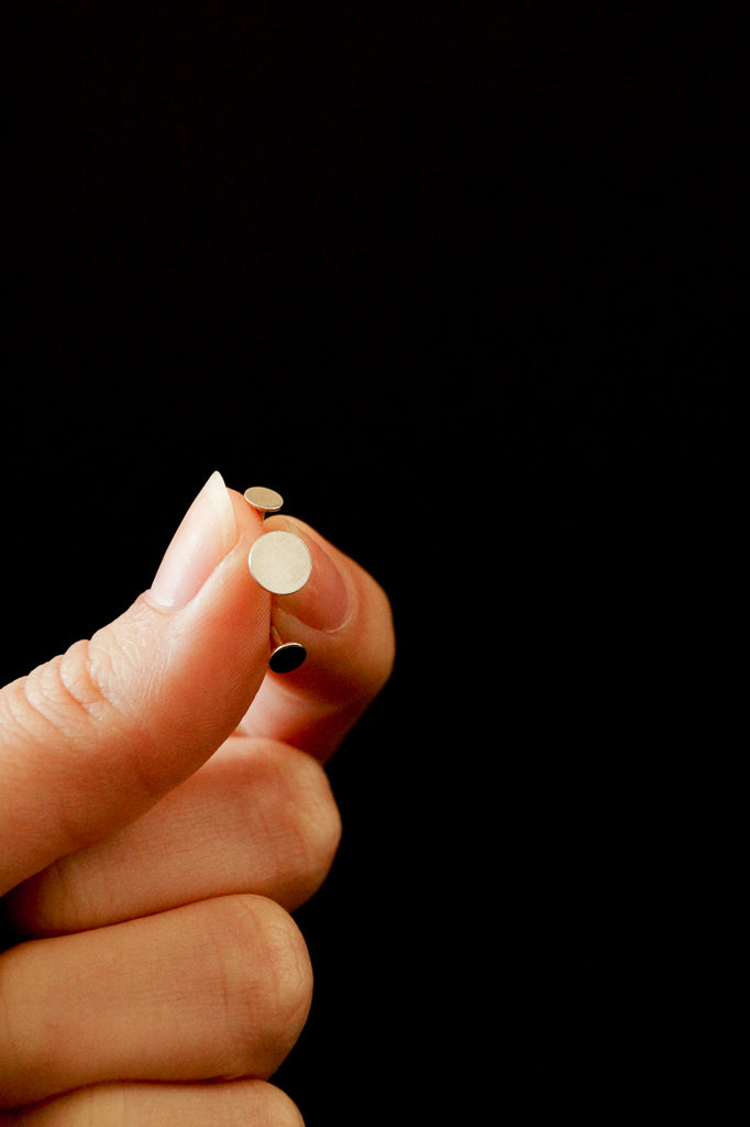 Mini Dot Stud Earrings in Solid Gold