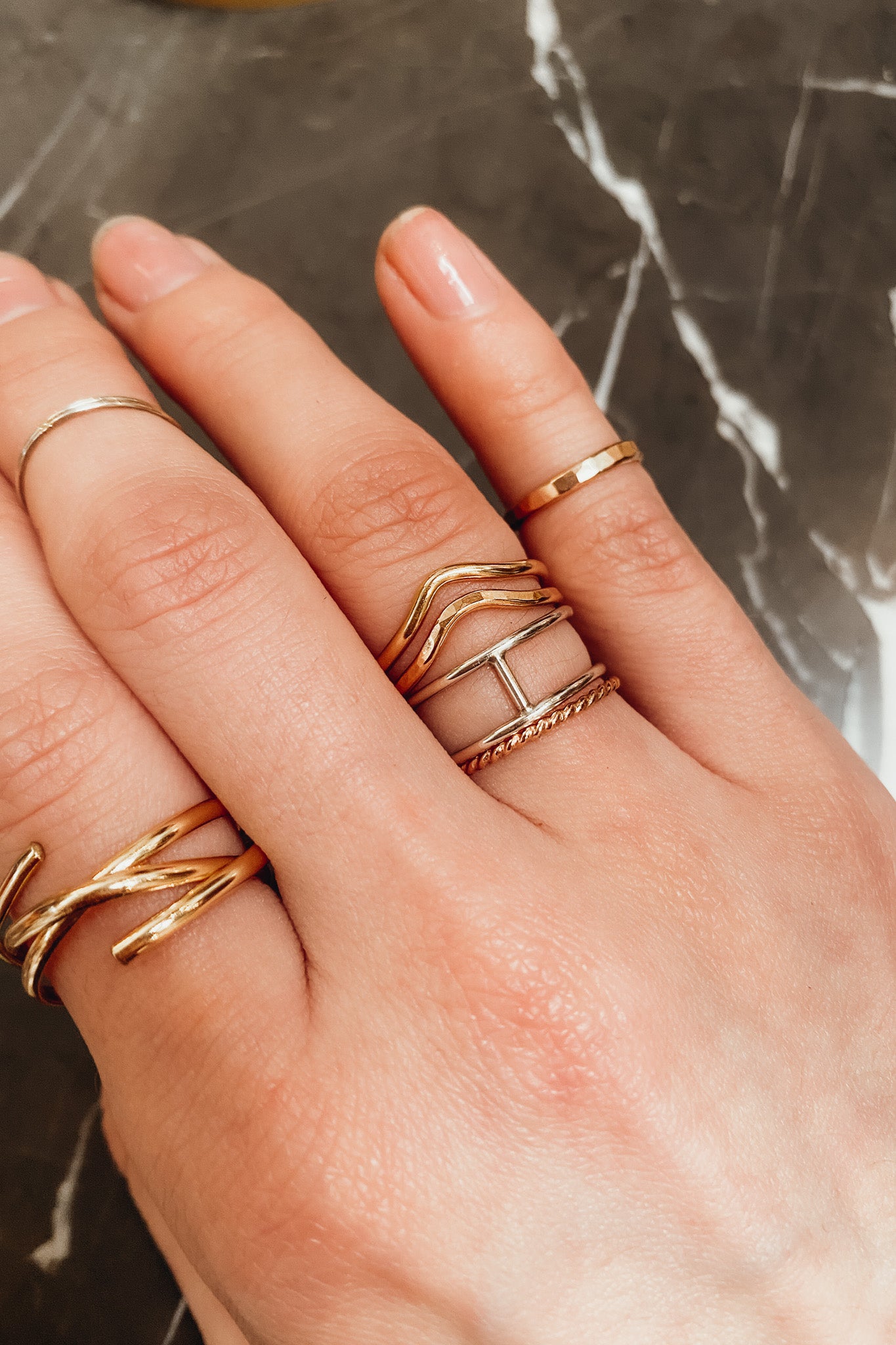 Small Cage Ring, Sterling Silver