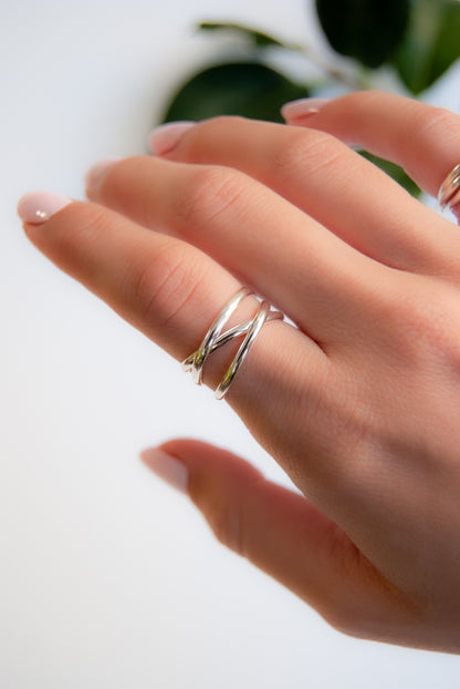 Infinity Spiral Ring, Sterling Silver