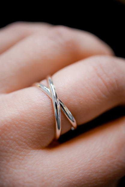 Infinity X-Ring, Sterling Silver