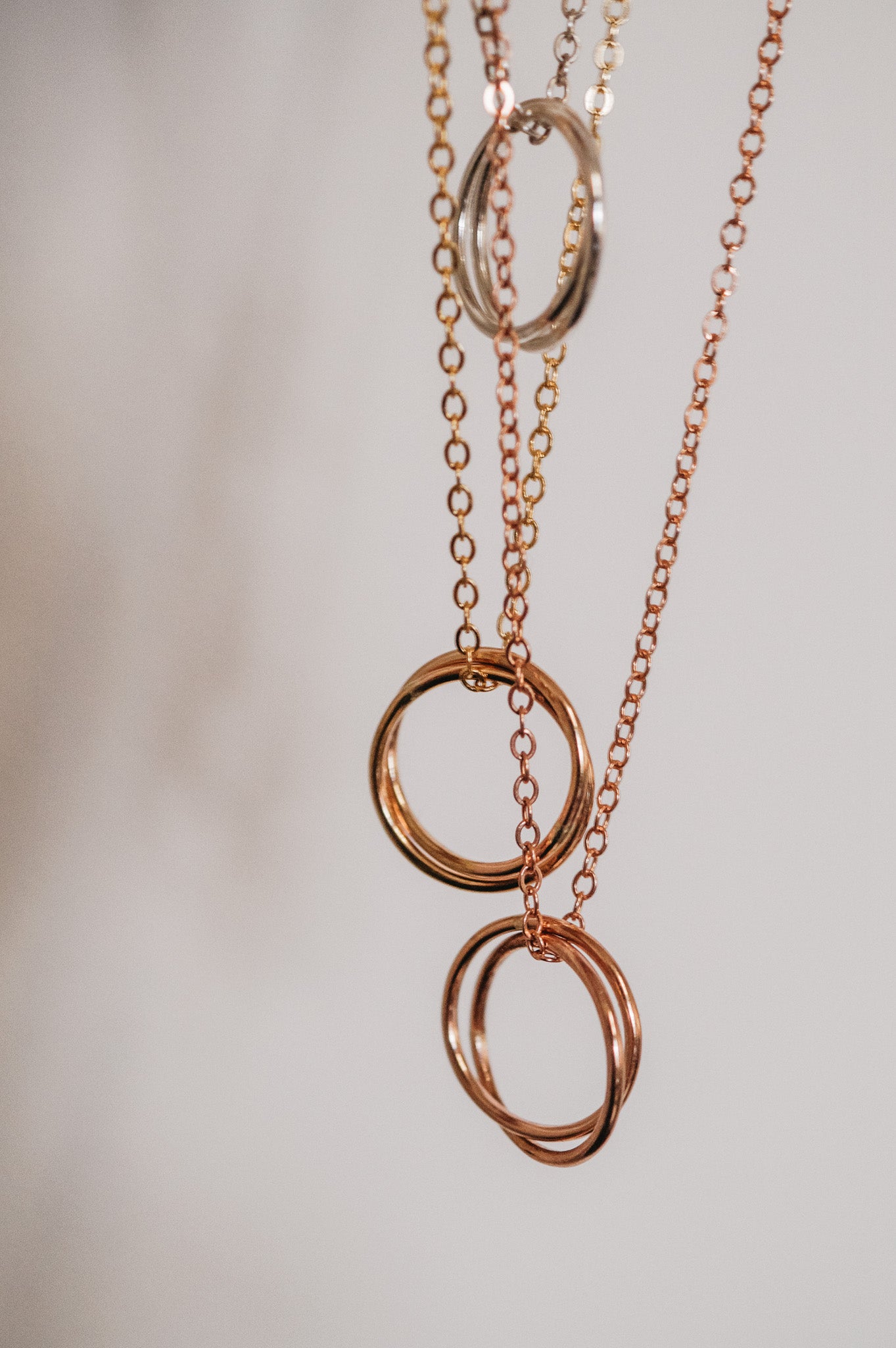 Interlocking Set of 2 Necklace, Gold Fill, Rose Gold Fill or Sterling Silver