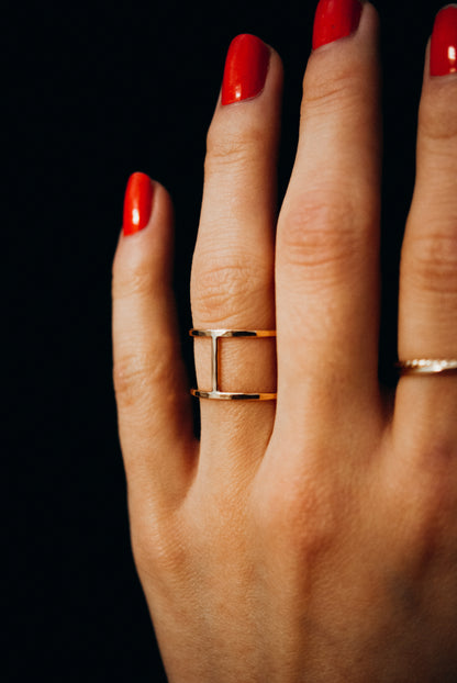 Large Cage Ring, 14K Rose Gold Fill