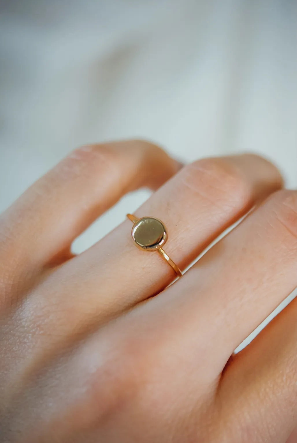 Pebble Ring, Solid 14K Gold