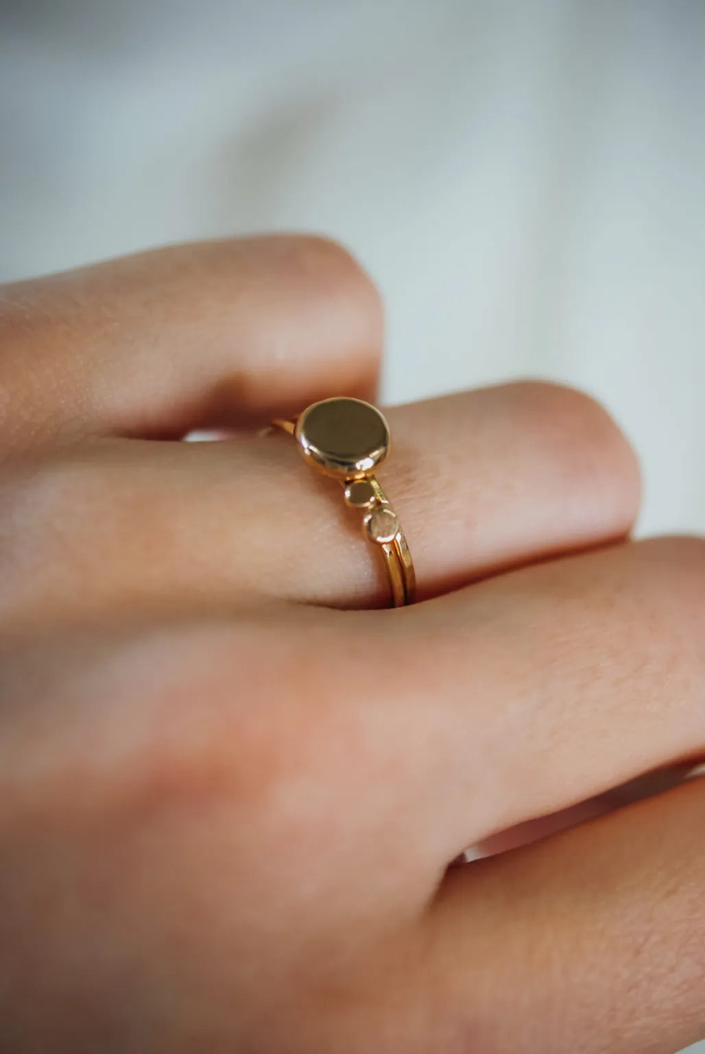 Pebble Ring, Solid 14K Gold