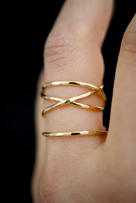 Large Wraparound Ring, 14K Gold Fill