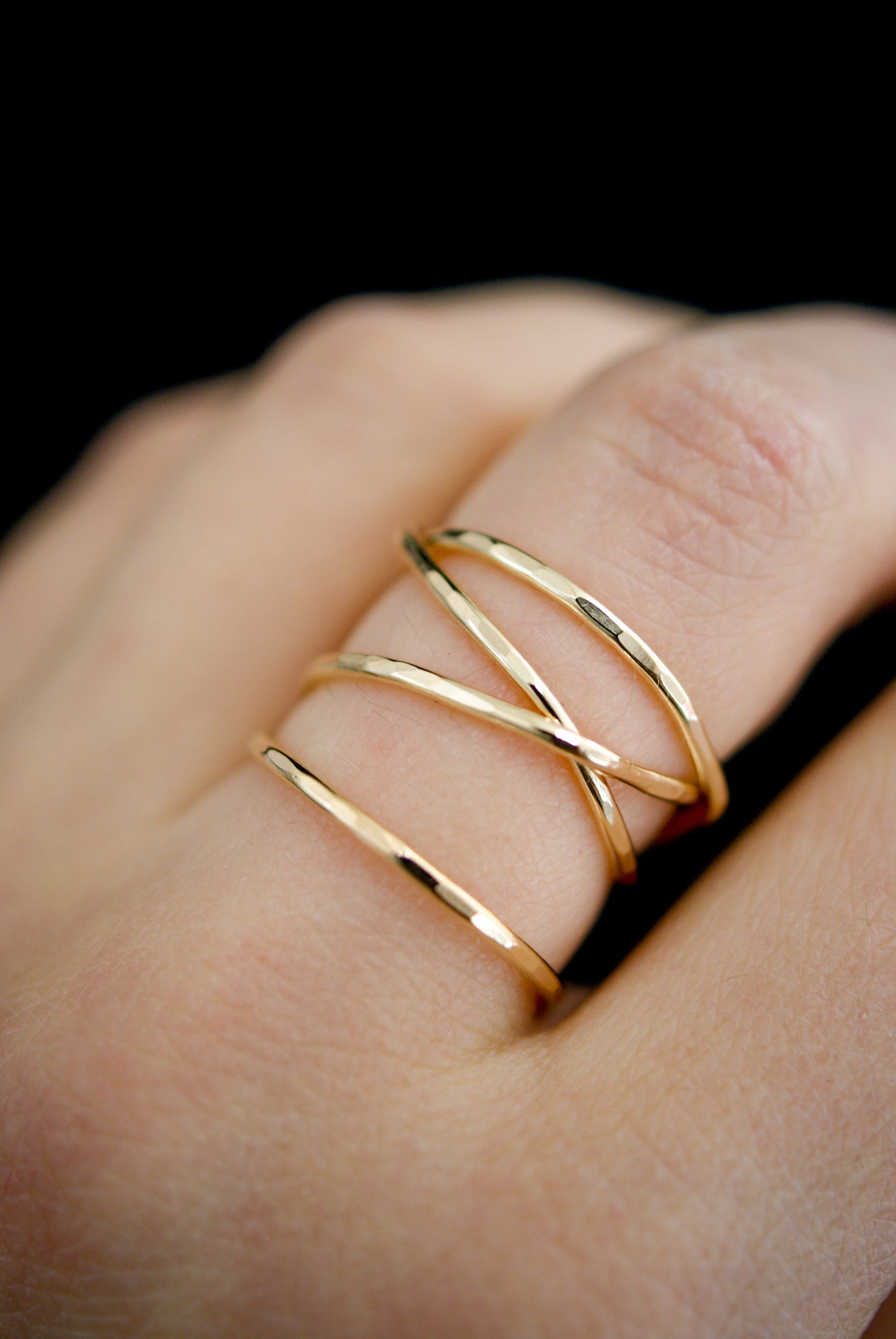 Large Wraparound Ring, Solid 14K Gold