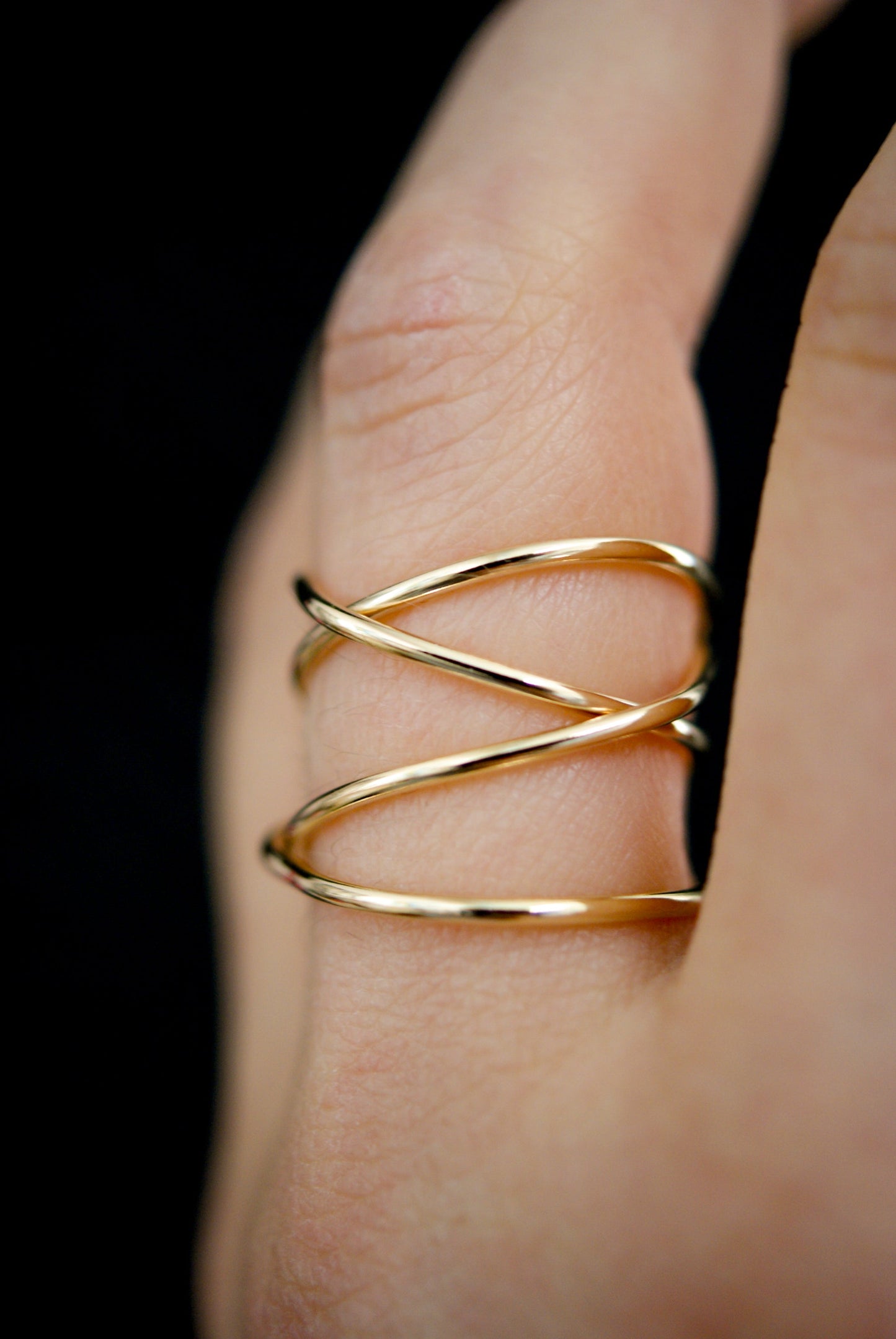 Large Wraparound Ring, Solid 14K Gold