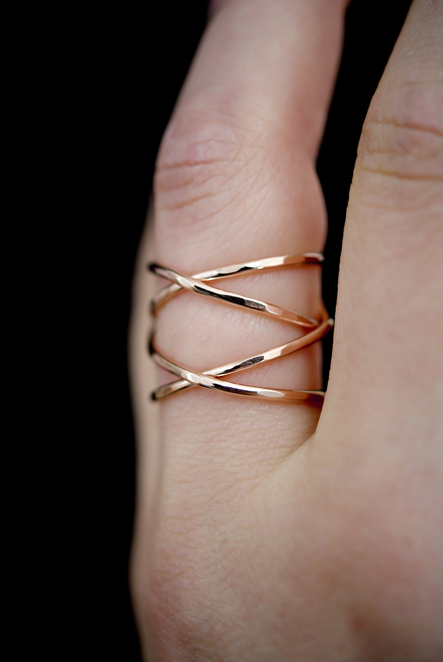 Large Wraparound Ring, 14K Rose Gold Fill