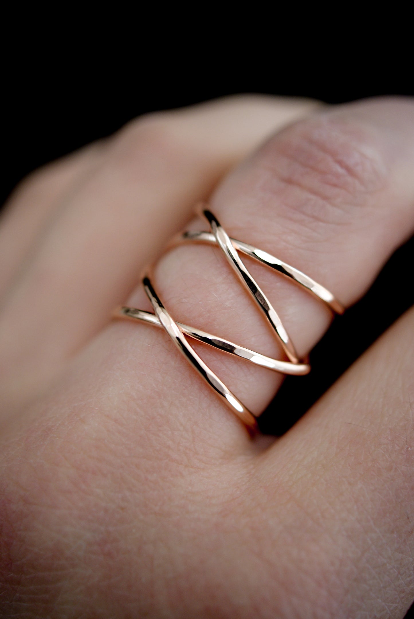 Large Wraparound Ring, 14K Rose Gold Fill