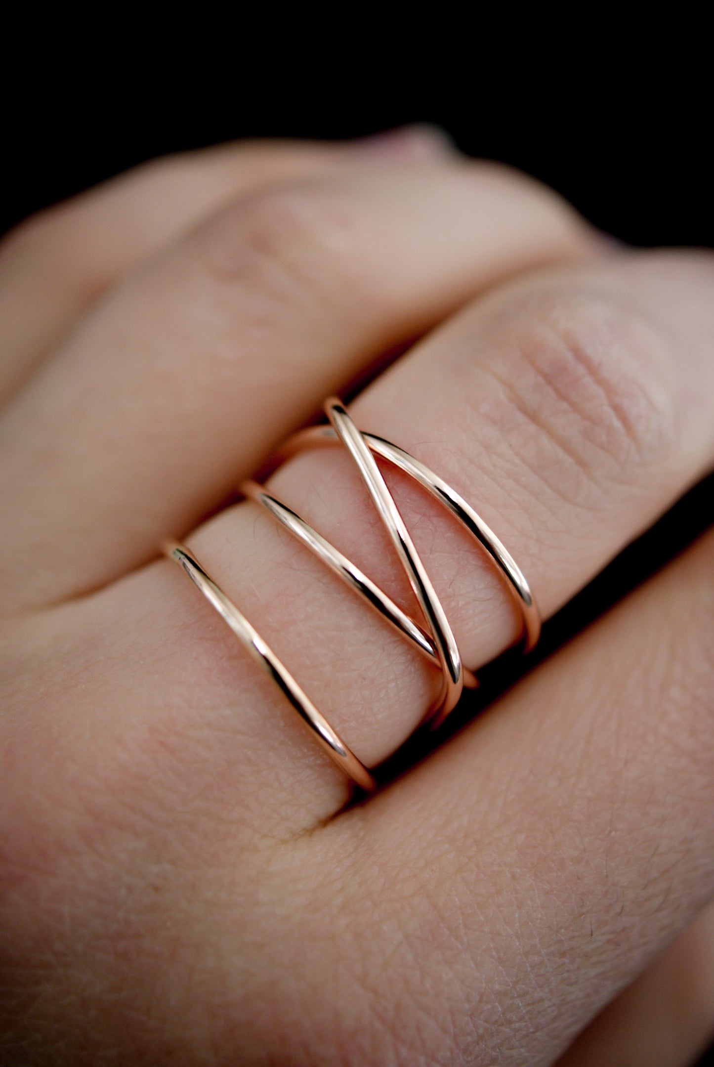 Large Wraparound Ring, 14K Rose Gold Fill