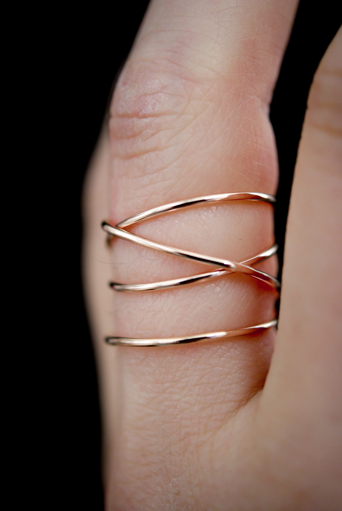 Large Wraparound Ring, 14K Rose Gold Fill