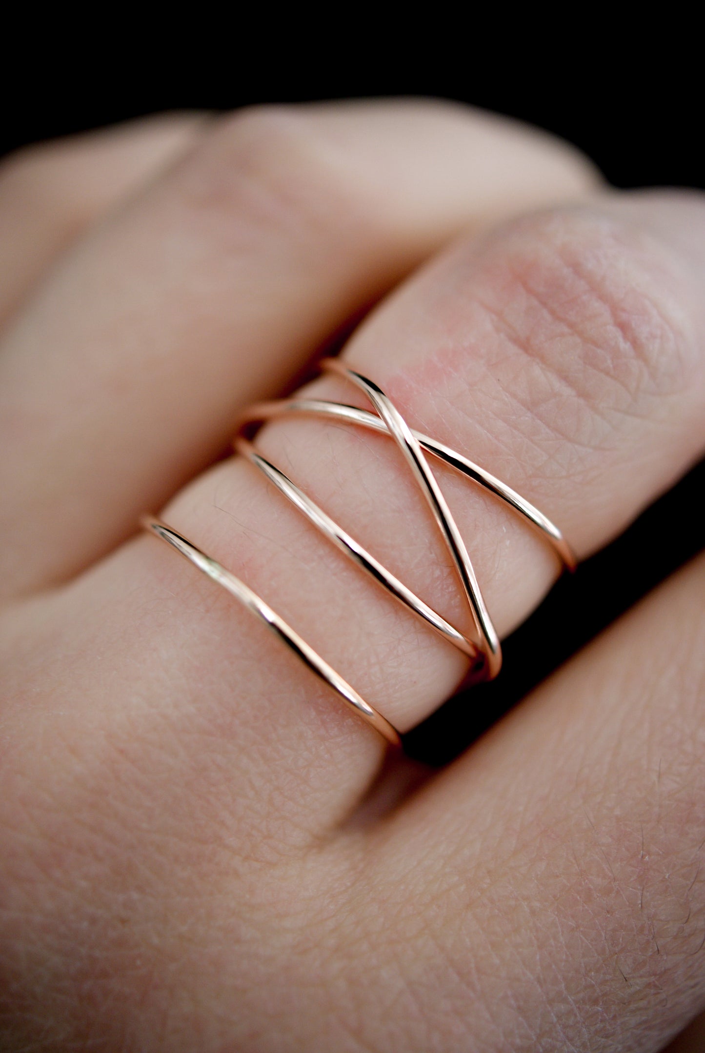 Large Wraparound Ring, 14K Rose Gold Fill