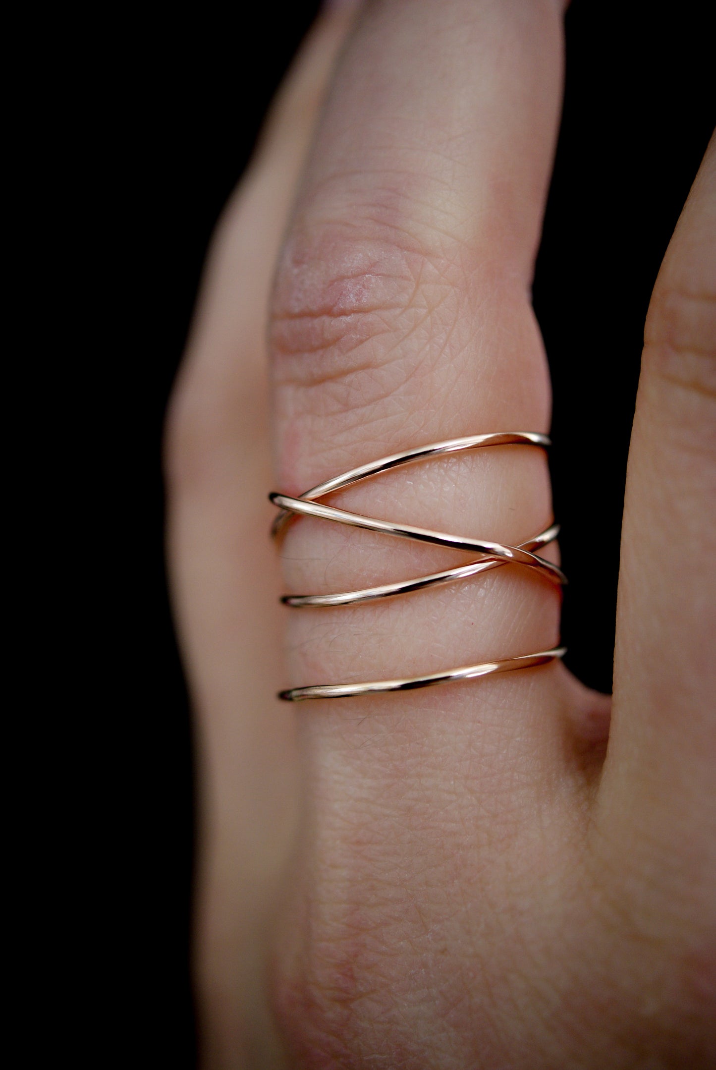 Large Wraparound Ring, 14K Rose Gold Fill