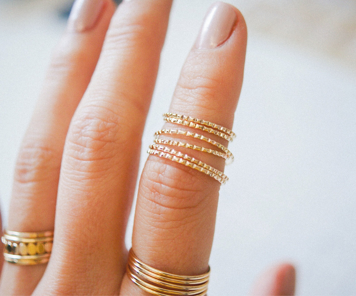 Lined Ring, 14K Gold Fill