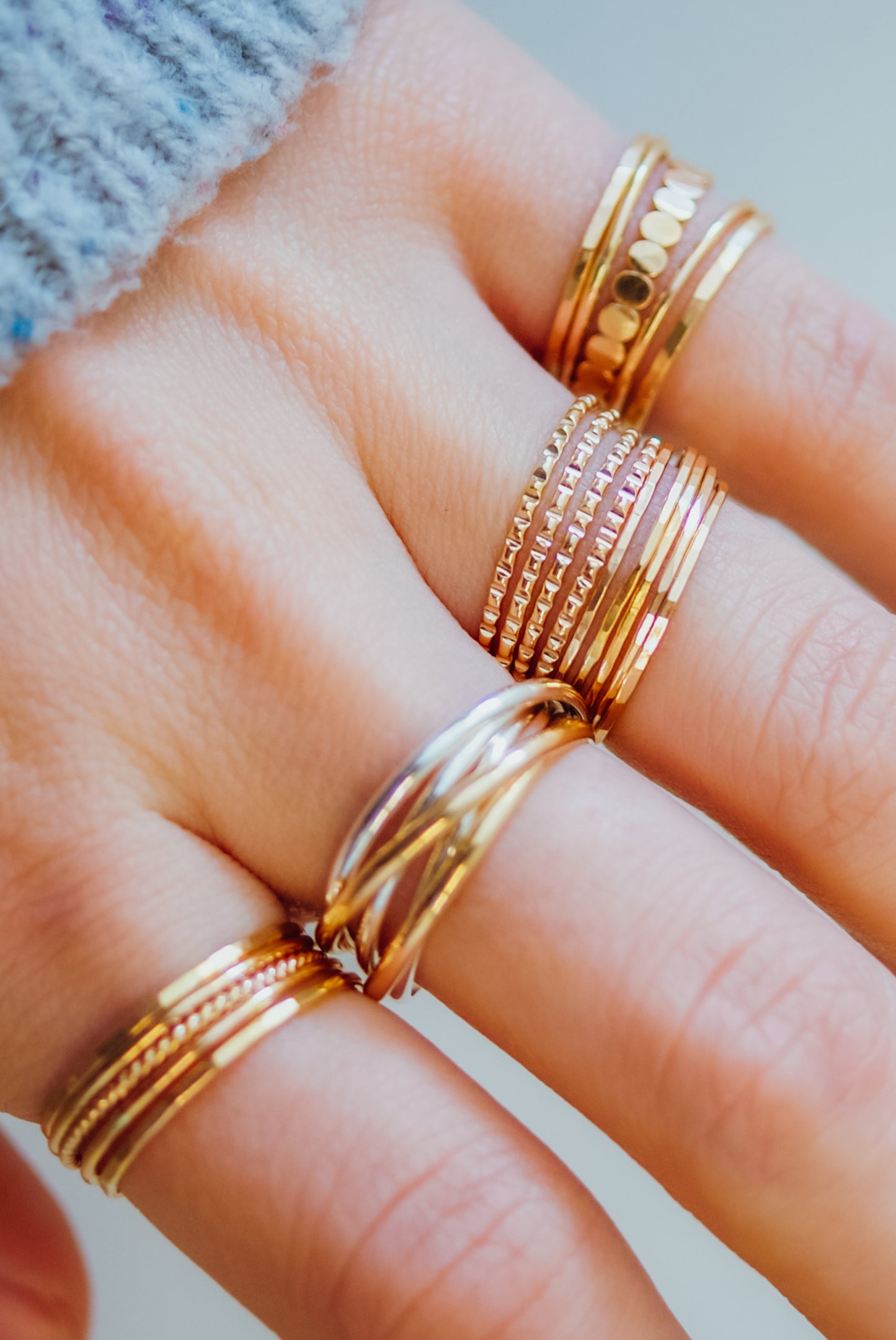 Lined Ring, 14K Gold Fill