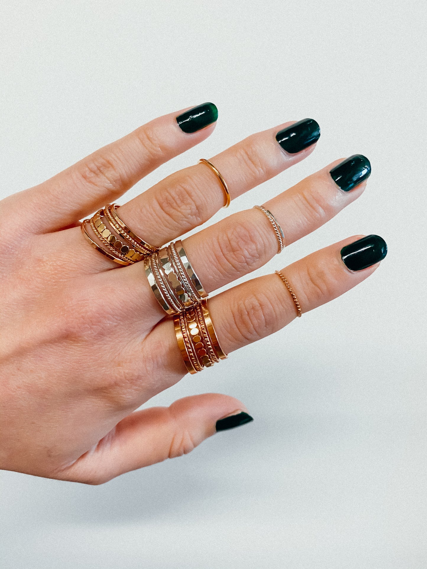 Lined Ring, 14K Rose Gold Fill