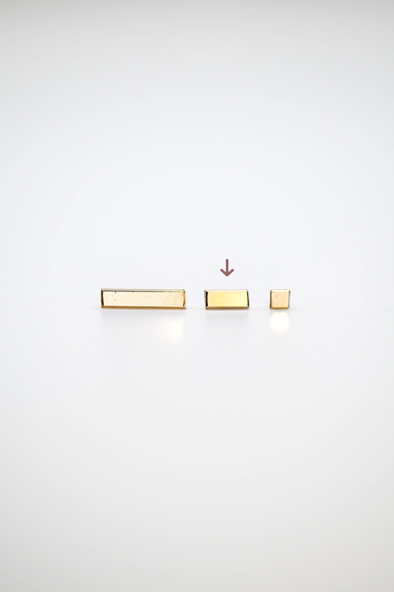 Mini Mirror Flat Back Stud Earring, Solid Gold