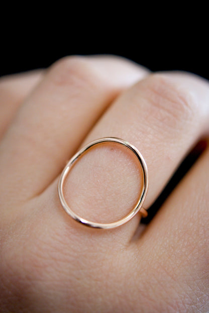 Circle Ring, Solid 14K Rose Gold
