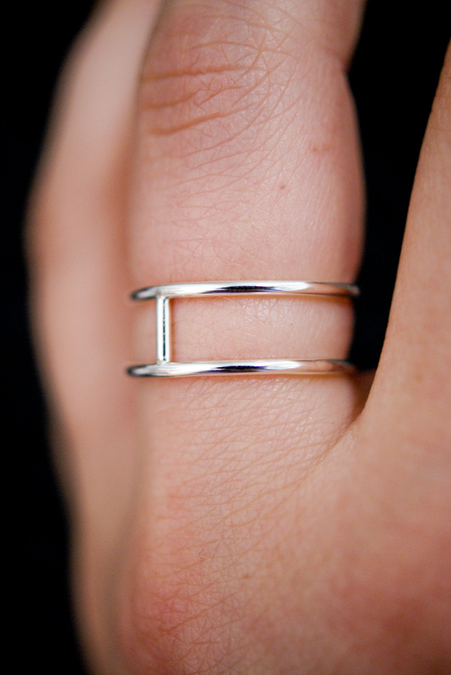 Small Cage Ring, Sterling Silver