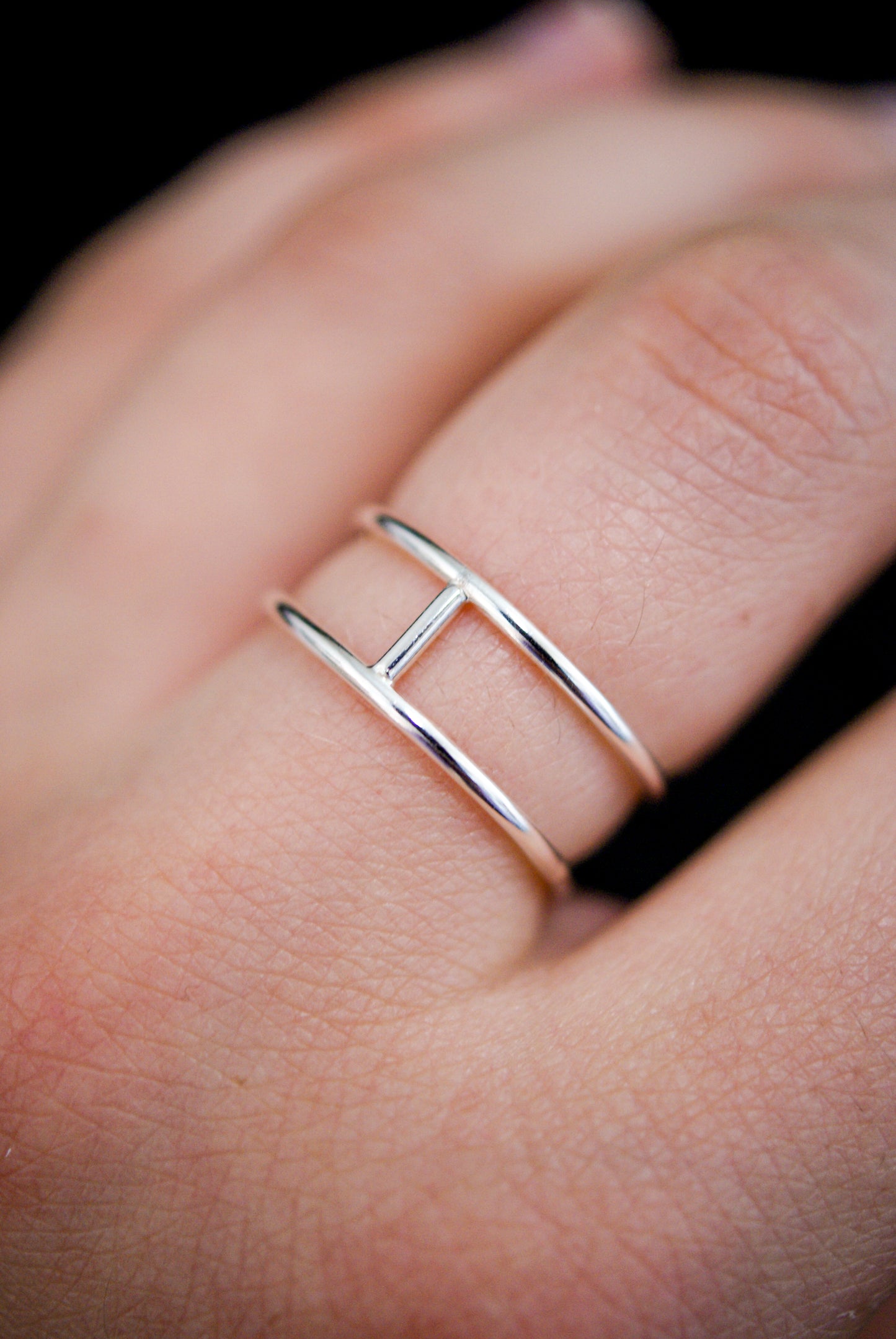 Small Cage Ring, Sterling Silver