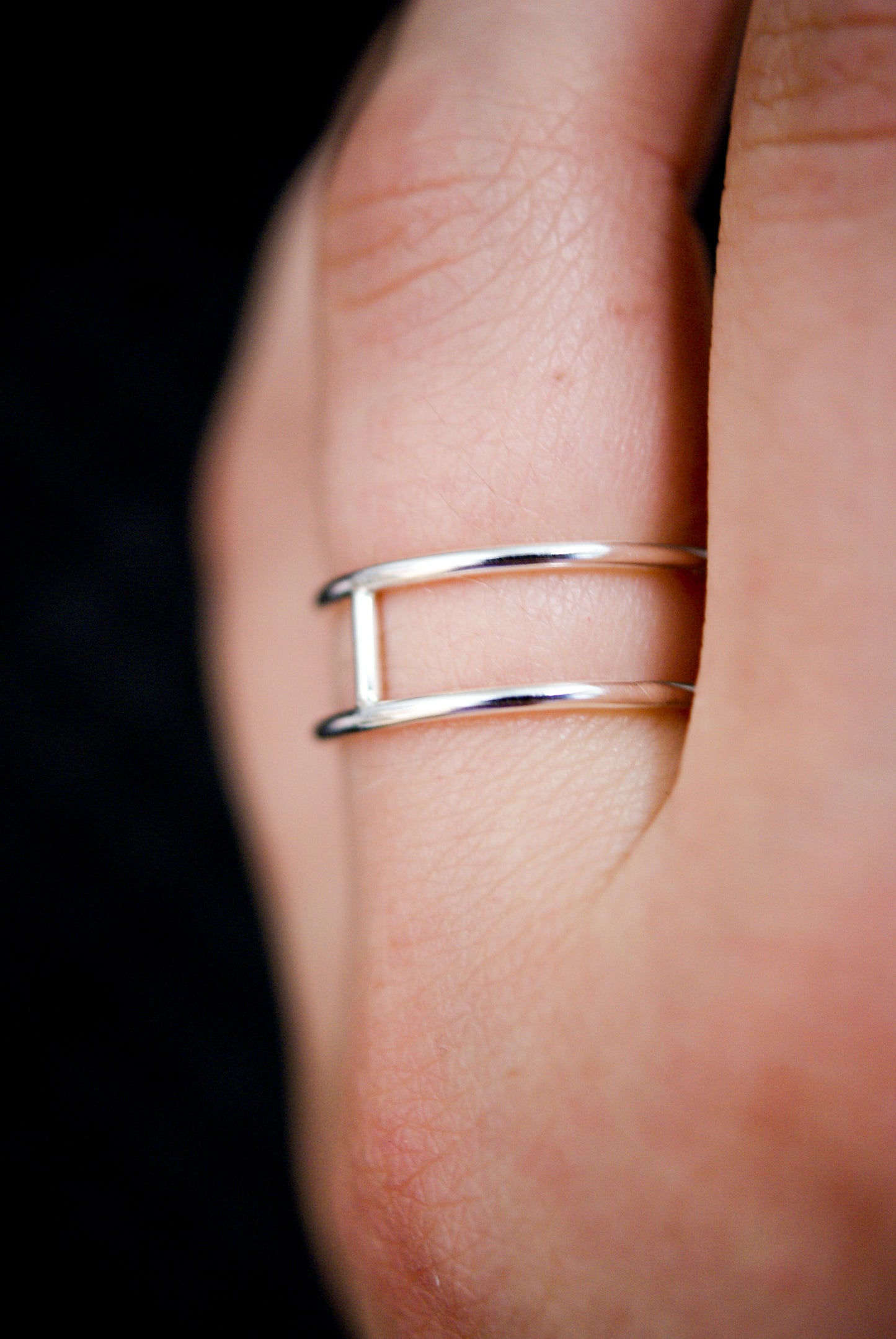 Small Cage Ring, Sterling Silver