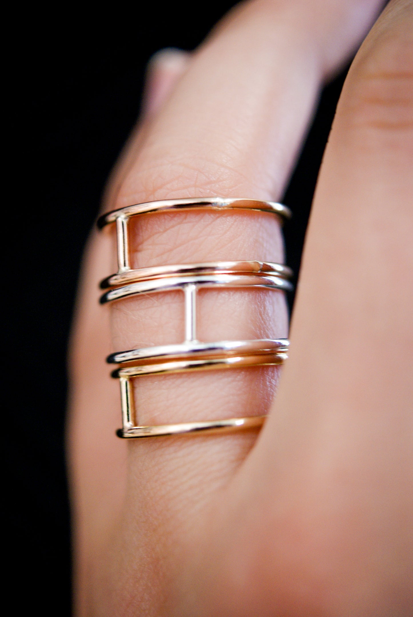 Small Cage Ring, Sterling Silver