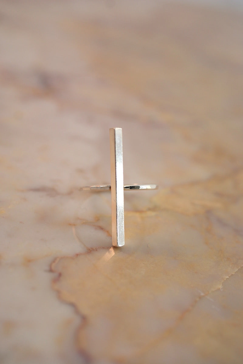 Large Bar Ring, Sterling Silver