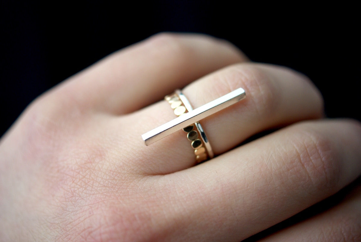 Large Bar Ring, Sterling Silver